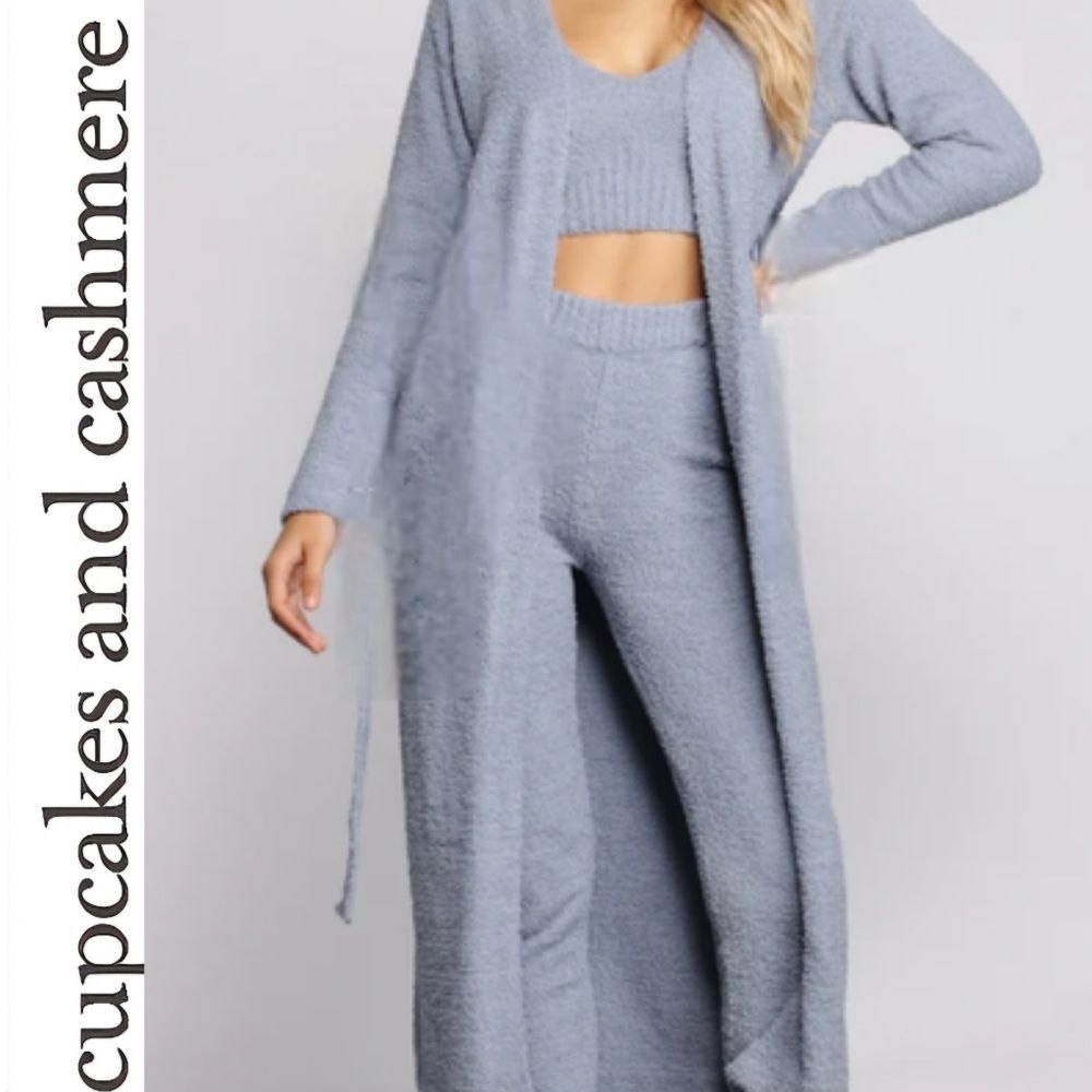 Cupcakes & Cashmere Ribbed Hooded Cardigan & Tank‎ Set